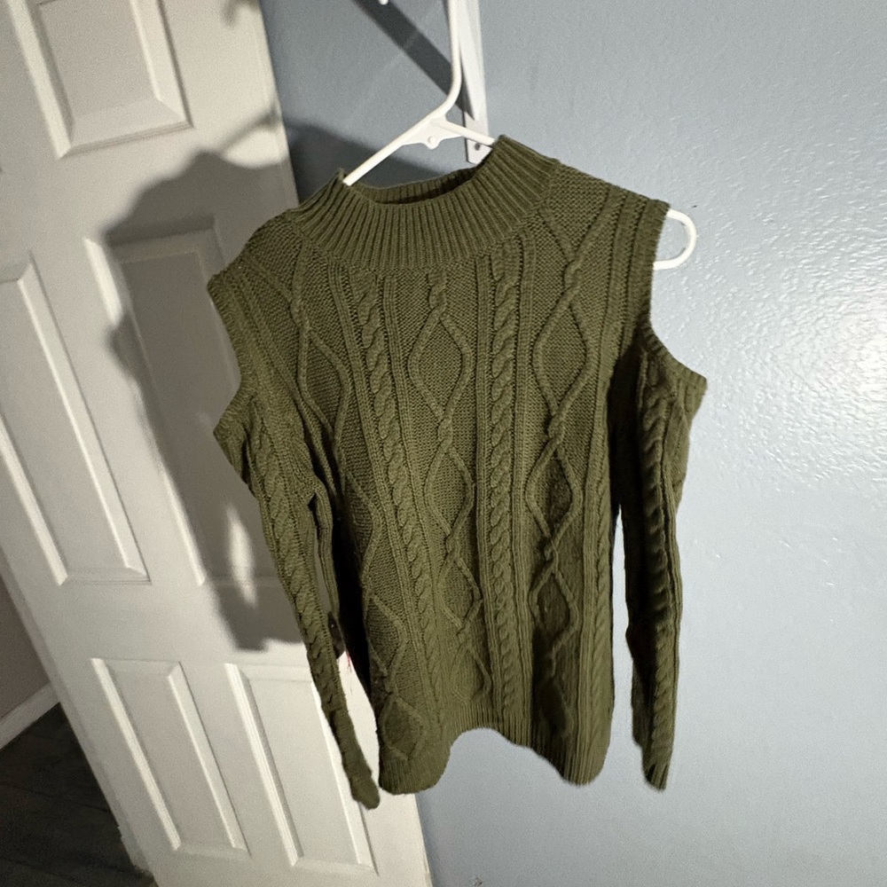 Olive Green Cable Knit Sweater
